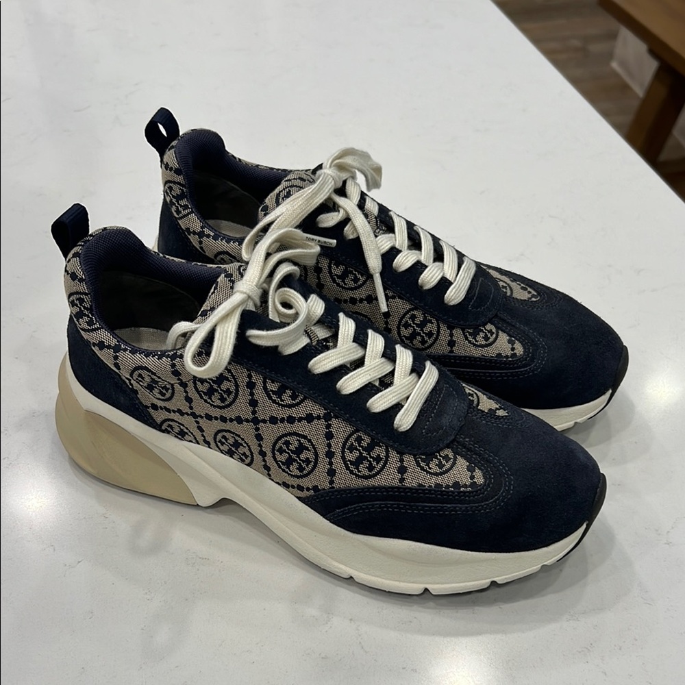 Tory Burch Navy and Cream Women's Sneakers